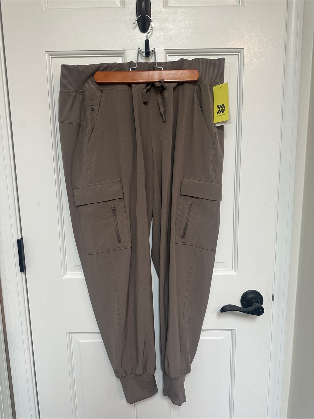 all in motion Taupe Cargo Jogger Track Pants